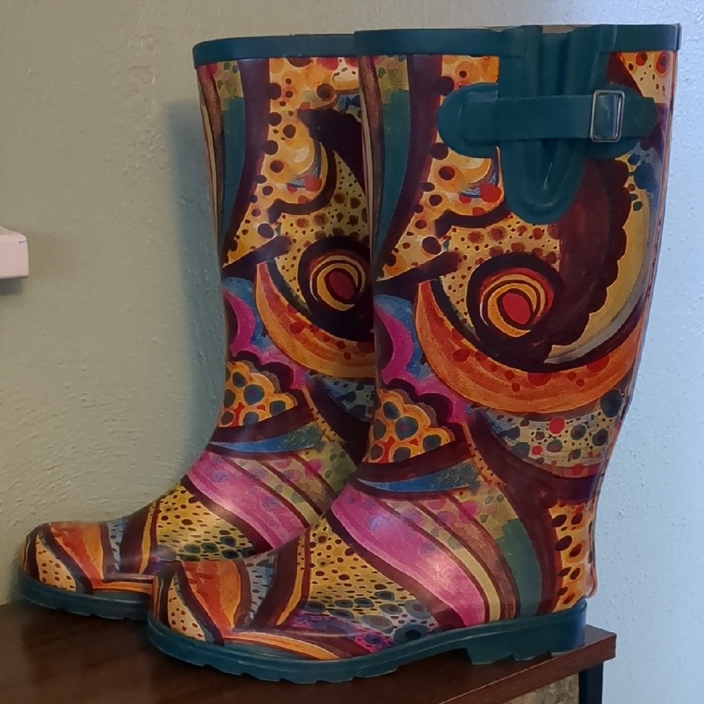 Nomad Colorful Swirl Women's Rain Boots
